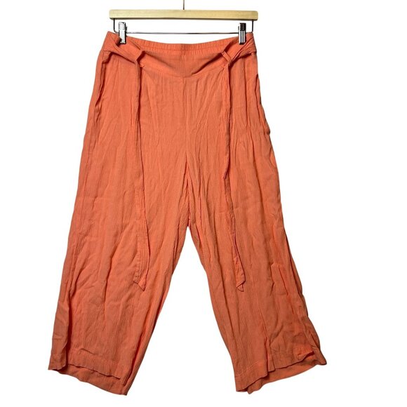 Soho New York & Company Womens Coral Wide-Leg Capri Pants Size M - Picture 1 of 13